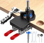 XUNTOP 35mm Concealed Hinge Drilling Jig Hole Set, Aluminum Alloy Material, Double Clip Fixed More Stable, Precision Manufacturing for Wood Furniture Door Cabinets