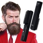 Red by Kiss Beard & Hair Straightener, Secure Auto Shut-Off, 2 in 1 Heated Straightening Beard Brush