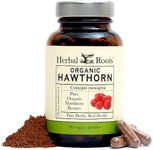 Herbal Roots Organic Hawthorn Berry Capsules | Extra Strength 1,200mg per Serving | 60 Vegan Capsules