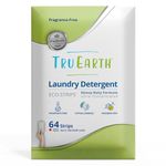 Tru Earth Platinum - Heavy Duty Laundry Detergent Sheets - Up to 128 Loads (64 Sheets), Fragrance Free - Ultra-Concentrated Strips Formula - Eco-Friendly, Hypoallergenic Travel Laundry Sheets