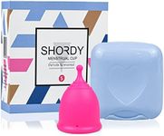 SHORDY Menstrual Cup, Silicone Cup (Small), Soft & Flexible, Coupe Menstruelle Kit for Women Up to 12 Hours of Comfort, Eco-Friendly Period Cup & Safer Alternative to Pads & Tampons (Pink)