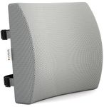 FOVERA Lumbar Support for Chair, Orthopedic Back Support Memory Foam Backrest Cushion - Designed for Back Pain Relief - Ideal Back Pillow for Computer/Office Chair (Mesh Grey, Standard)