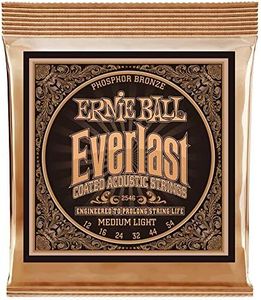 Ernie Ball Everlast Medium Light Phosphor Bronze Acoustic Guitar Strings, 12-54 Gauge (P02546)