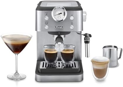De'Longhi Siebträgermaschine Classic EM450.M, Espressomaschine mit professionellem Milchaufschäumer, Vollmetallgehäuse, 15 Bar, 1,7 l Wassertank, Edelstahl/Metall