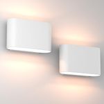 Aipsun Modern LED Wall Sconces Hardwired Interior Wall Lights Set of Two Indoor Aluminum Up and Down Wall Mount Light for Living Room Bedroom Hallway Corridor Warm White 3000K(with G9 Bulbs)