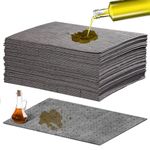 50 Pcs Oil Absorbent Pads, Oil Absorbing Sheets 10" x 13" Oil Spill Mat, Clean and Clear Oil Absorbing Sheets Oil Pads for Home Garage Basement Restaurant and Kitchen (Gray)