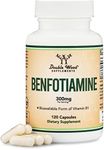 Benfotiamine 300mg Servings (Third Party Tested, 120 Capsules, 150mg Per Cap) Non-GMO, to Boost Thiamine B1 Levels (More Absorbable Than Thiamine, Fat Soluble) by Double Wood