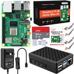 DVOZVO Raspberry Pi 4 8GB Starter Kit, 5V 4A Raspberry Pi 4 Power Supply with ON / Off Switch,Raspberry Pi 4 Aluminum Case,4K HDMI Cables for Raspberry Pi 4B - 64GB Edition (8GB RAM)