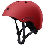 OutdoorMaster Kids Skateboard Cycling Helmet-Certified Adjustable Multi-Sports Helmet with Removable Liners for Skateboarding Skating Scooter (Red, Medium: 52-56cm / 20.5"-22")