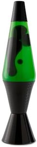 Spencer Gifts Lava® Lamp - 17" Diamond Debossing - The Original Motion Lamp - Black Wax and Green Liquid with Black, Diamond-Textured Base Exclusive
