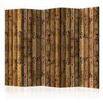 murando Decorative Room Divider Wood Boards 225x172 cm / 89"x68" Single-Sided Folding Screen 5 Panels Room Partition Non-Woven Canvas Print Opaque Photo Display f-B-0103-z-c