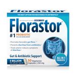 Florastor - Saccharomyces Boulardii CNCM I-745 - Daily All in One Probiotic - Supports Gut Health & Immune System - Antibiotic-associated diarrhea - Traveler's diarrhea - For Adults & Family - 50 caps