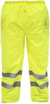 JORESTECH Safety Rain Pants Reflective High Visibility Yellow/Lime ANSI Class E 150D Heavy Duty PANTS-03 (M)