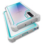 KSELF Hybrid Dual-Layer Full-Body Case for Galaxy Note 10 Plus 5G 6.8" with Screen Protector (Gray Light Blue)