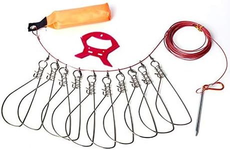 LAIBOREC Fish Stringer, Fishing Stringer Clip Live Fish Lock, with High Strength Snaps/Buckles, Big Fish Wire Rope Cable Fishing Holder Kit with Float and Plastic Handle