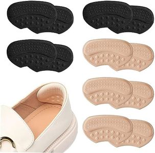KEYRI 6 Paires Protege Talon Éponge Coussinet Chaussure, Antidérapants Auto Adhésif Semelles, Disponible Pour Hommes et Femmes (3 Beige + 3 Noir)