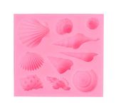 RKPM HOMES Silicone Mermaid Tail Fondant Soap Molds Seashell Sea Shell Starfish Chocolate Candy Sugarcraft Cake Decorating Polymer Clay Mold Tools. (Sea Shells Square)