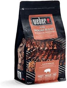 Weber Pork Smoking Blend Wood Chips | Hardwood Cooking Pellets | 0.7 kg | BBQ Smoker Wood Chips | Barbeque & Smoker Fuel | Alternative to Briquettes, 100% Natural Wood Chunks for Smoking (17664)