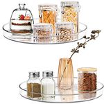 2 Pack Lazy Susan Turntable Cabinet Organizer, 10.6" Clear Plastic Lazy Susan Organizer for Countertop,Table, Fridge Pantry Organizers and Storage