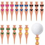 15Pcs Golf Tees, Plastic Ladies Golf Tees 3.15" Funny Golf Tee Golfer for Golf Lovers Golf Practice Novelty Tee