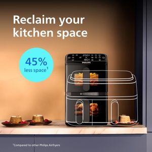 Philips 4000 Series Dual Basket Airfryer 10L – RapidAir, PFAS-Free Ceramic
