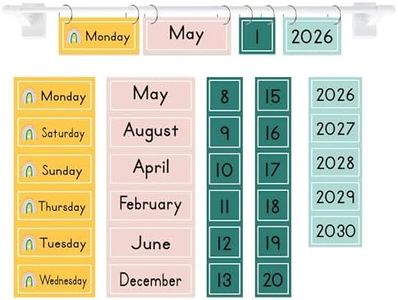 Boho Magnetic Flip Calendar for Classroom Whiteboard Adjustable Rod