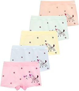 BOOPH Girls Underwear Cat Baby Toddler Panties 5 Pack Briefs Boyshort for 2-8Y, Multicolored, 5-7 Years