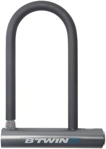 Decathlon 500 Bike U Lock Unique Size Charcoal Grey