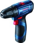 Bosch GSR 120-LI Cordless Drill Driver, 12V, 1,500 rpm, 14/30/- Nm, 10 mm Chuck, 0.8 kg + 1 x GBA 12V 2.0Ah Battery, GAL 1210 CV Professional Charger, Carrying Case, 1 Year Warranty