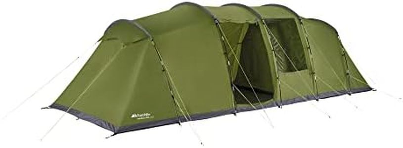 Eurohike Sendero 8XL Tent for 8 People with Living Area & Separate Bedrooms, 8 Man, Easy to Pitch, Sewn In Groundsheet, Large & Spacious, Large Group & Family Camping, Festivals, 2000mm HH, Green