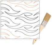 Quilting Pantographs Pattern Paper Roll - for Longarm Quilting Machines | Easy Water Waves Design Quilt Pantograph | Set Includes Long Arm Quilters Sewing Machine Rails and Tracks Cleaning Brush