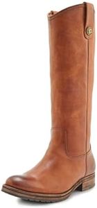 Frye womens Melissa Double Sole Button Lug Western Boot, Bronze/Vintage Leather, 7