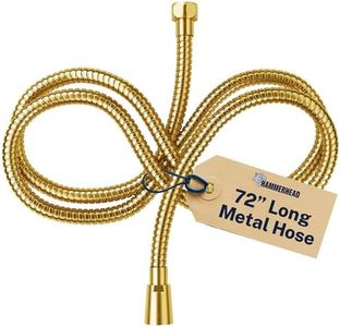 HammerHead Showers® ALL METAL Shower Hose Attachment for Shower Head – BRUSHED GOLD – Shower Hose Extra Long - 72 Inch Shower Hose – Universal Shower Hose Replacement Part for Hand Held Shower Hose