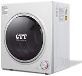 CTT 3.5 Cu. Ft. Clothes Dryer, 1500W Electric Dryers for Clothes, Electric Clothes Dryer with Stainless Steel Drumble for 13.2 lbs. with 4 Automatic Drying Modes (White)