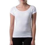 Women's Sweatproof Undershirt | Cotton Scoop Neck T-Shirt for Women with Underarm Sweat Pads, Original Fit | Aluminum-Free Alternative White - XX-Large