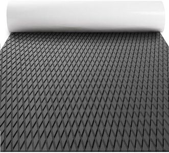 FOCEAN Boat Flooring - EVA Foam Boat Decking Sheet- Diamond Marine Deck Mats Dark Gray Self-Adhesive Grip Pad for Bass Boats Jon Boat Pontoon RV Yacht Kayak Surfboard Floor 94"x47"