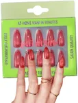 PaintLab Press-On Nails Manicure Kit, Red Rose Almond, 24-Piece Set, Long-Lasting Fake Nails with Glue, File, Prep Pad & Cuticle Stick