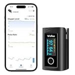 ViATOM Bluetooth Pulse Oximeter Approved UK Built-in Offline Storage, Oxygen Monitor finger Adults for Heart Rate Blood Oxygen Saturation Includes Carrycase and Lanyard, Free APP