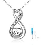 HUKKUN Infinity Urn Necklace for Women Sterling Silver Memorial Ashes Necklace Keepsake Cremation Jewelry Gift for Women