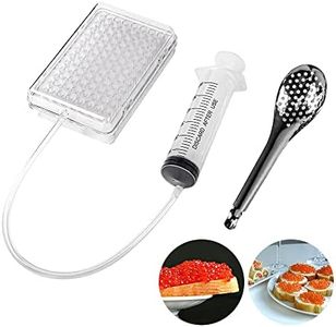 DUEBEL Upgraded Spherical Caviar Dispenser, Caviar Maker Box, Molecular Gastronomy Kit | 96 Holes Roe Sauce Dispenser with Infuser & Strainer Spoon