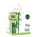 The Cheeky Panda Bamboo Facial Tissues Cube Box | Soft, Strong and Sustainable Tissues | Perfect Table Size Tissue Box | 56 Tissues