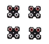 AVS COMPONENTS 4 RCA AV Concentric Outlet Female Jack 4 Pin Connector Socket Panel Mount Pack of 4 Pcs