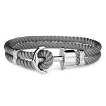 PAUL HEWITT Anchor Bracelet PHREP with Nylon Bracelet in Grey und Anchor made of Edelstahl in Silver für Women und Men PH-PH-N-S-Gr-XL