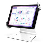 DDSHOW Desktop Anti-Theft Security Kiosk Stand Holder Enclosure for Most 8 to 10.1 Inch,& for 10.2",10.5",10.9",11" iPad with Lock and Key,Flip &360°Rotating Horizontal or Vertical Design… (Silver)