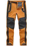 TBMPOY Men's Winter Stretch Hiking Pants Quick Dry Breathable Climbing Mountain Travel Cargo Work Pants with Pockets (Orange CA XL)