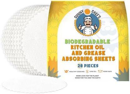 Sunny Chef's Kitchen Oil & Grease Absorbing Sheets for Cooking, 28 Sheets - Food-Grade Grease Absorber for Cooking Accessories to Remove Excess Oil from Food, Soups - Oil Absorbing Paper for Food