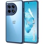 TheGiftKart Hybrid Shockproof Sleek Armor OnePlus 12R 5G Back Cover Case | Camera & Screen Protection | Crystal Clear Hard Back | Transparent Case Cover for One Plus 12R 5G (PC & TPU, Blue Bumper)