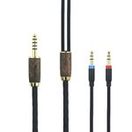 NewFantasia 4.4mm Balanced Cable 6N OCC Copper Silver Plated Cord Walnut Wood Shell Compatible with Hifiman Ananda, Sundara, Arya, HE400SE, HE4XX, HE-400i Headphone (2 x 3.5mm Version)