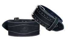 Alminaal 10 MM Leather Gym Belt for Men Workout Weight Lifting Belts Adjustable Lever Belt for Exercise Deadlift Belt for Back Support Comfortable & Durable Powerlifting Belt (Medium, Black)