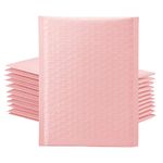 Switory 50Pcs Padded Envelopes, A5 Bubble Mailers Packaging Bags 6x10In Bubble Lined Poly Mailer Self Seal for Shipping/Packaging/Mailing, Pale Pink (Usable Size: 15.3cmx22.9cm)